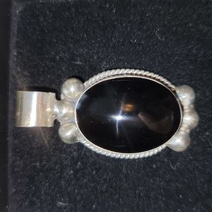 Beautiful Black Onyx & .925 Pendant